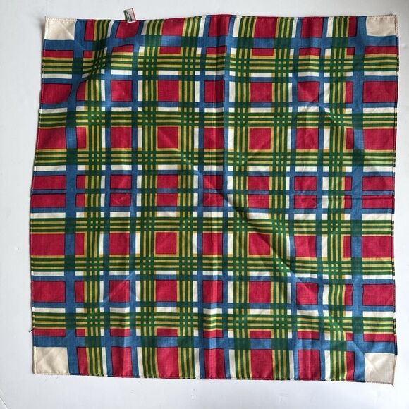 Vintage Morsly NY Scarf 100% Acetate Blue Red White Green Japan 26 x 26" Square - Picture 5 of 14